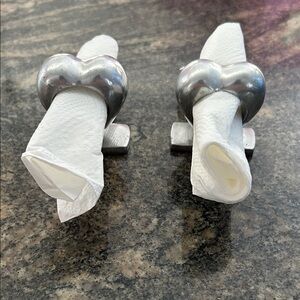 Silver Heart Napkin Rings